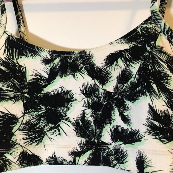 Torn by Ronny Kobo Palm Tree Green/Black Crop Top Size Small - Picture 2 of 7